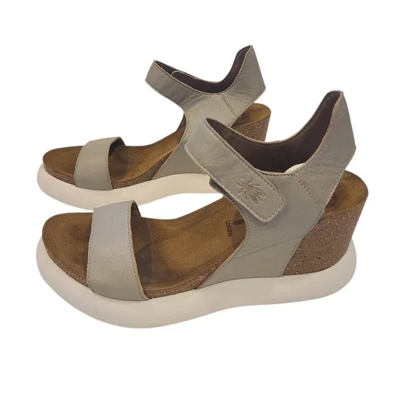 Fly London Gogo Womens Gray Wedges Platform Sandals Shoes 39 EU 8 - 8.5 US - Picture 1 of 12